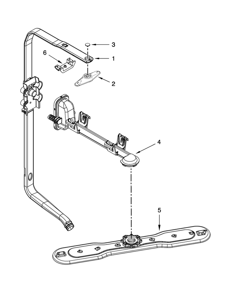 Upper Wash And Rinse Parts Diagram and Parts List for MDB5969SDH2  Maytag Dishwasher