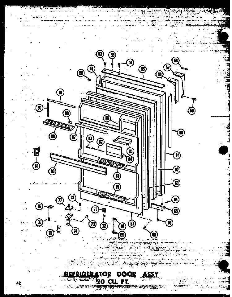 Refrigerator Door Assy 20 Cu. Ft. Diagram and Parts List for T16W-P60303-8W  Amana Refrigerator