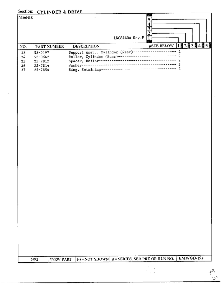 Cylinder And Drive Page 5 Diagram and Parts List for 8440A REV C Norge Dryer