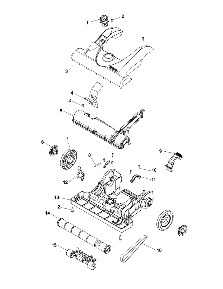 Foot Diagram and Parts List for U5179-906  Hoover Upright Vacuum