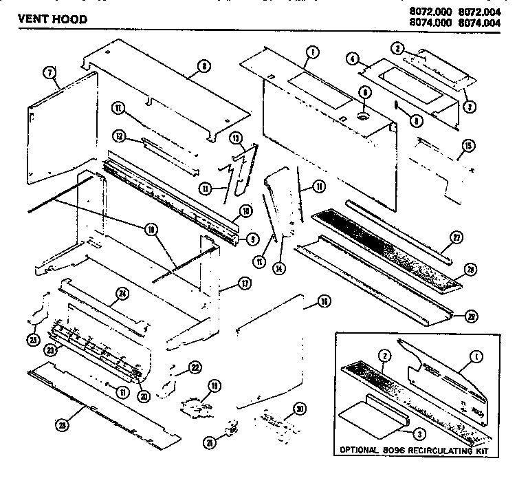 02 - VENT HOOD Diagram and Parts List for 8074004  Maytag Microwave
