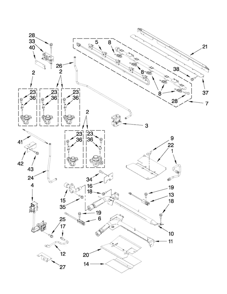 Manifold Parts Diagram and Parts List for MGT8885XS02  Maytag Range