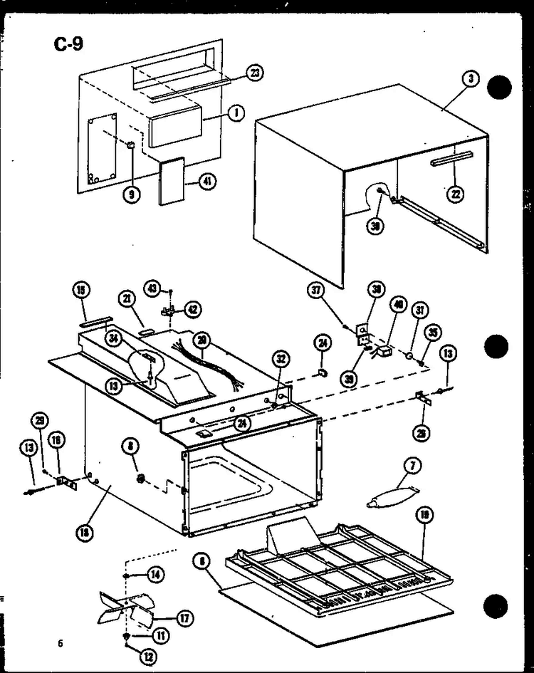 Cabinet Parts Diagram and Parts List for RC-6PB P73860-12M Amana Microwave