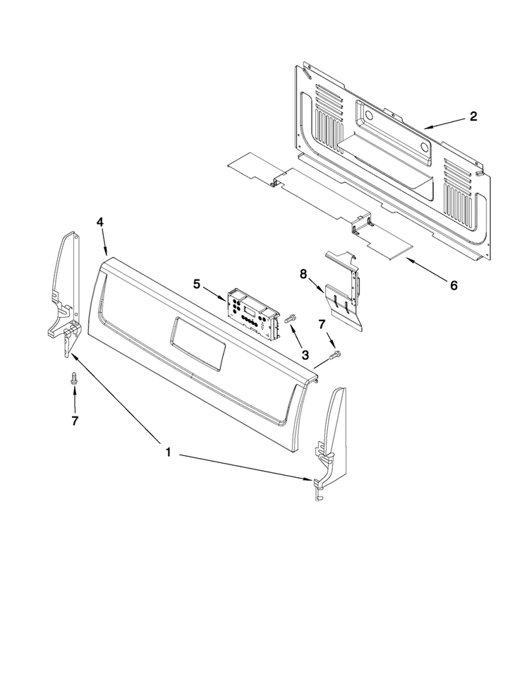 Backguard Parts Diagram and Parts List for MGR5605WW0  Maytag Range