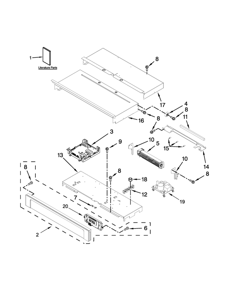Control Panel Parts Diagram and Parts List for MEW9630AS02  Maytag Wall Oven