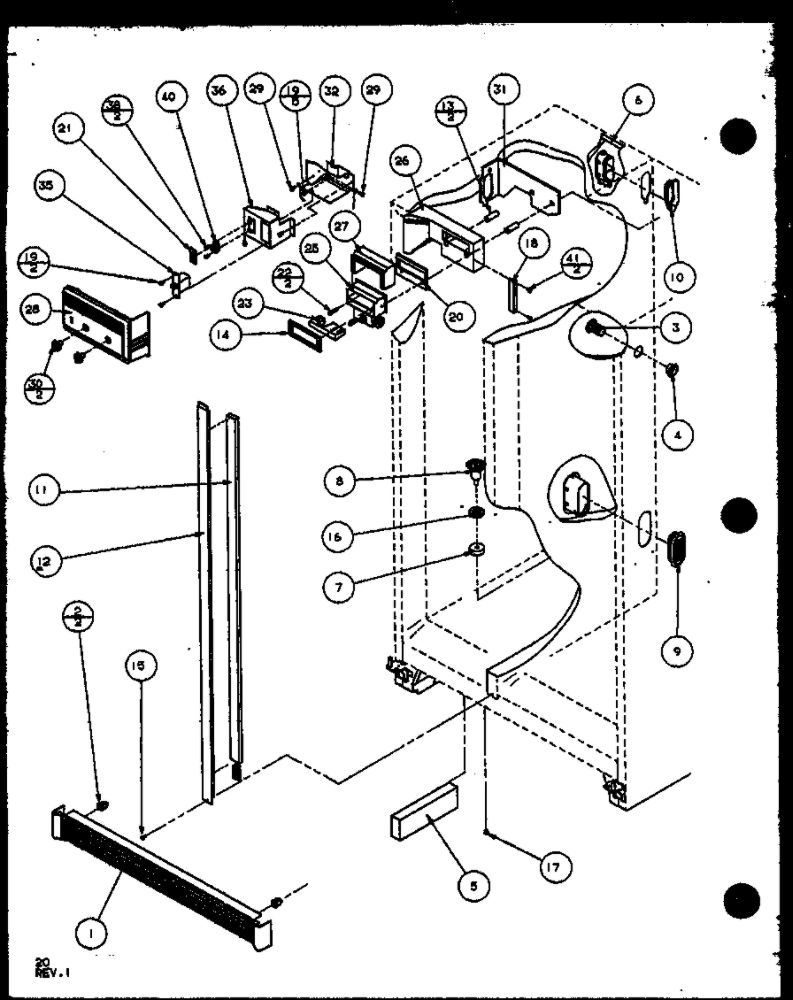Refrigerator Diagram and Parts List for IC4N-P1110801W-SXS  Amana Refrigerator