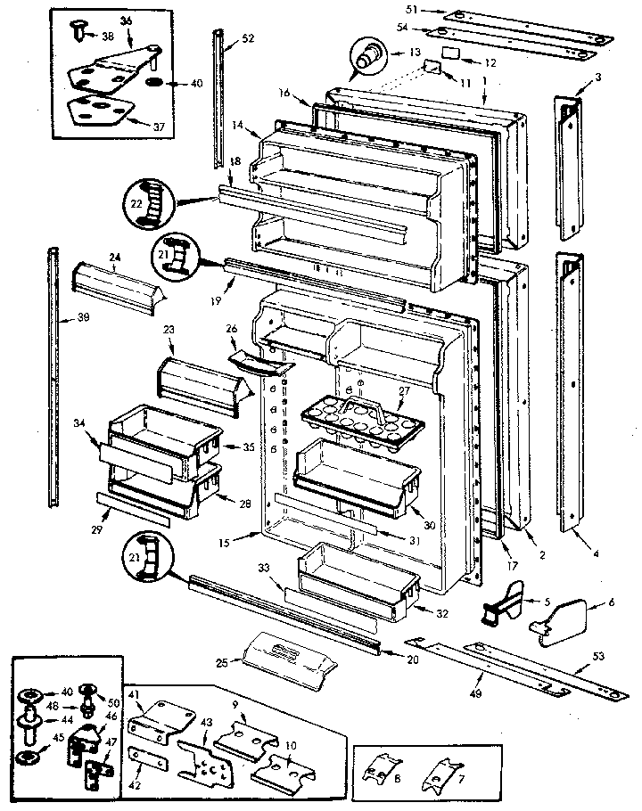 Doors Diagram and Parts List for JRT236B MAJ95C Jenn-Air Refrigerator