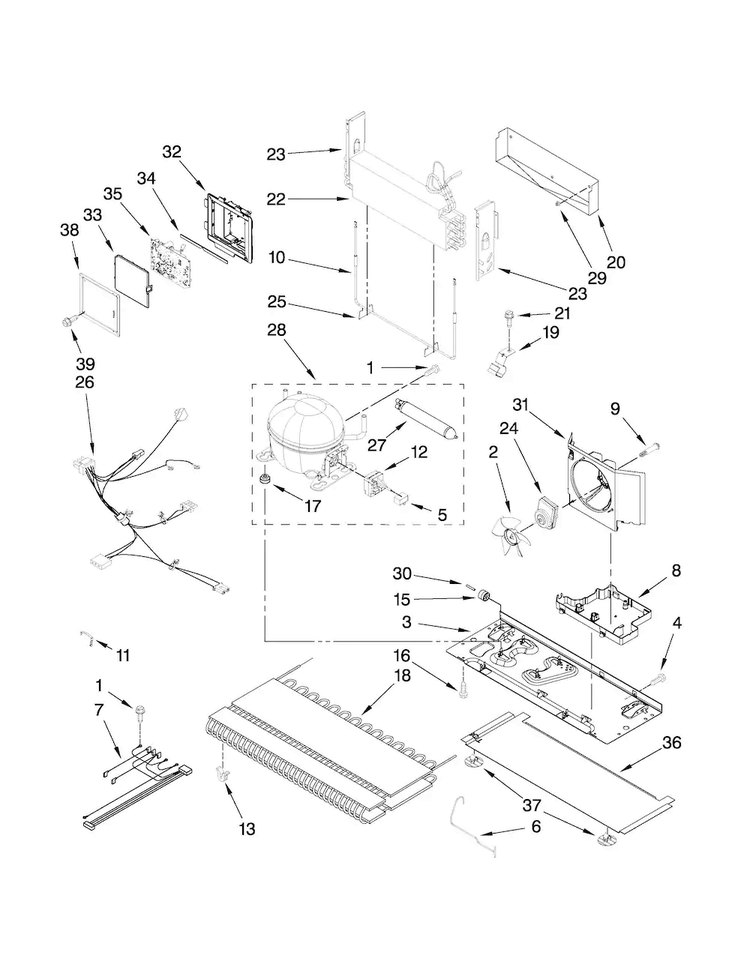 Unit Parts Diagram and Parts List for MFD2562VEA2  Maytag Refrigerator