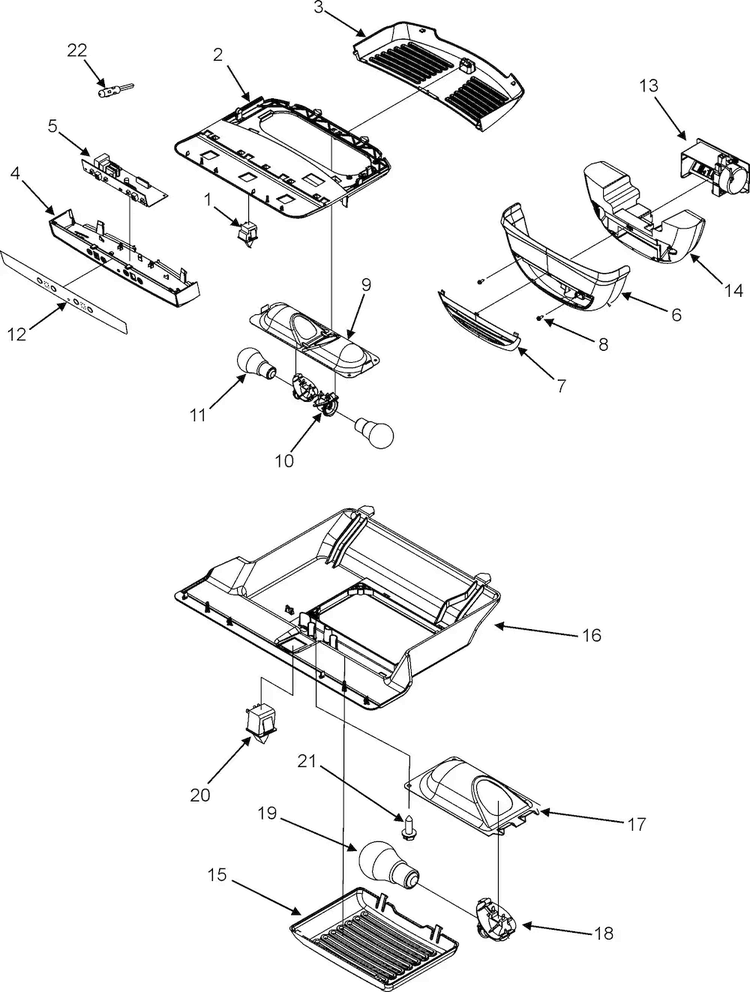 Controls Diagram and Parts List for ABB2527DEB2  Amana Refrigerator