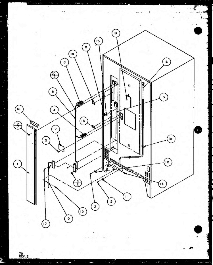 Cabinet Back Diagram and Parts List for TZ22QW-P1114906WW  Amana Refrigerator