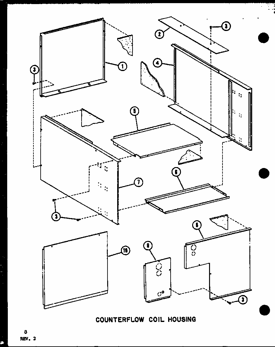 Counterflow Coil Housing (d6763620/p6763620c) (d6763616/p6763616c) Diagram and Parts List for SCFC24AOVD P6917107C Amana Air Conditioner