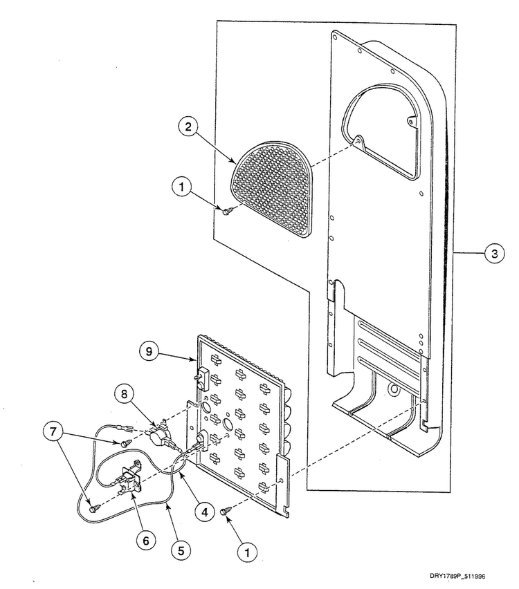 Heater Assy Diagram and Parts List for SSE007WF1500  Speed Queen Dryer