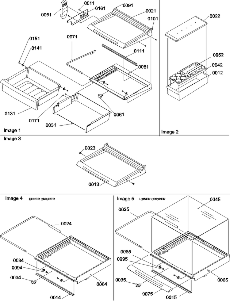 Deli, Shelves, Crisper Assy Diagram and Parts List for SRDE522VE-P1320304WE  Amana Refrigerator