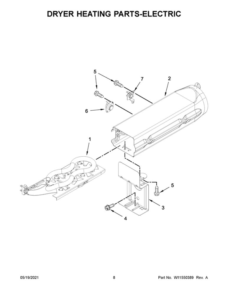 Dryer Heating Parts-Electric Diagram and Parts List for MED6230HW2  Maytag Dryer