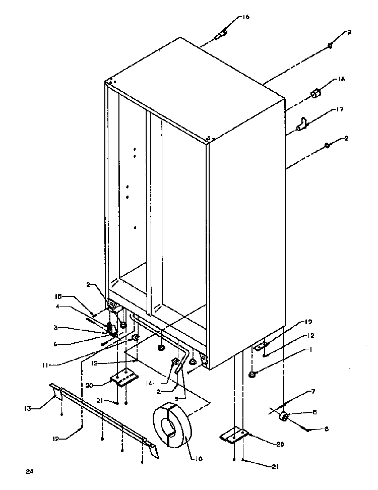 Drain And Rollers Diagram and Parts List for SXD19NL-P1168802WL  Amana Refrigerator