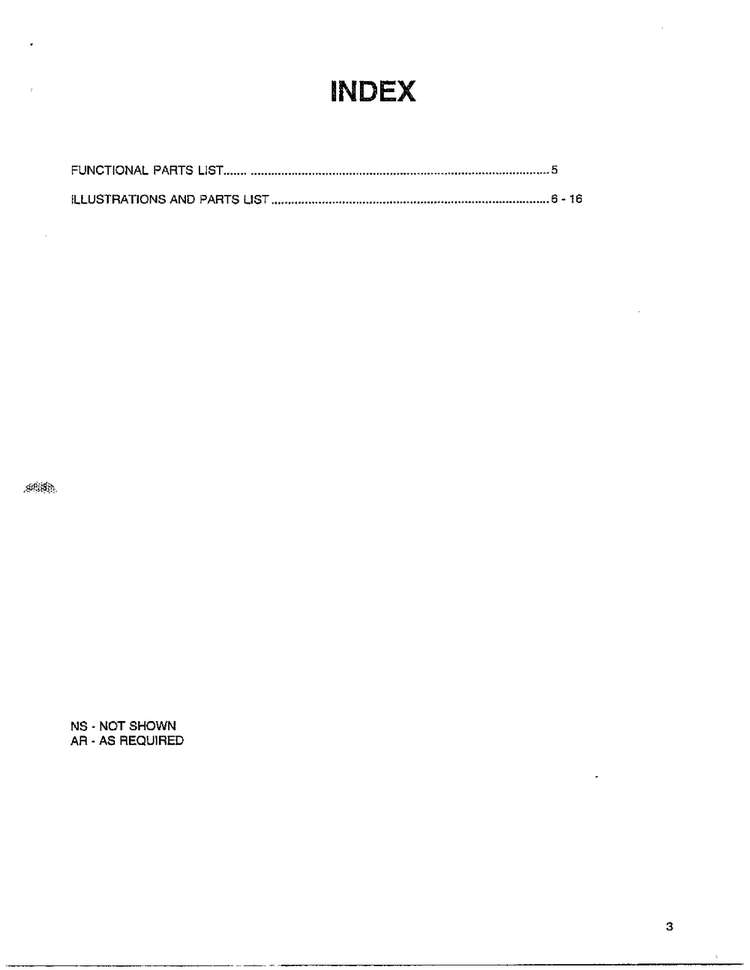 Index Diagram and Parts List for 5796  Amana Air Conditioner
