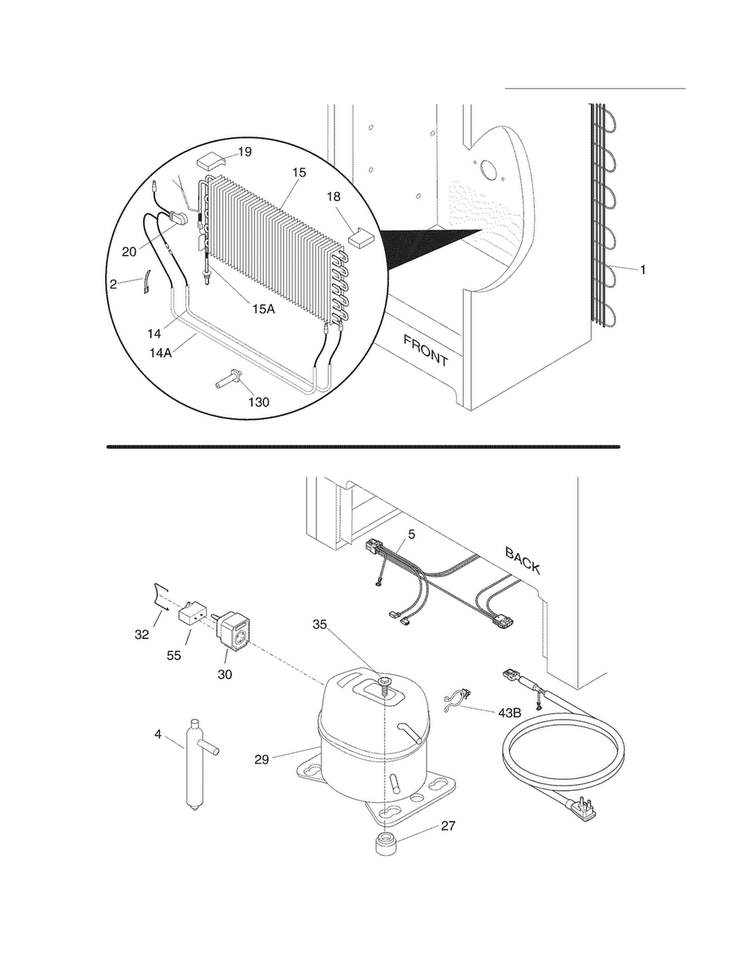 System Diagram and Parts List for CCV17RFLW1  Crosley Freezer