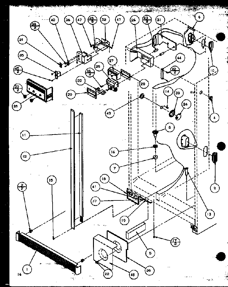 Refrigerator Controls And Cabinet Parts Diagram and Parts List for SZD27MPL-P1124303WL  Amana Refrigerator
