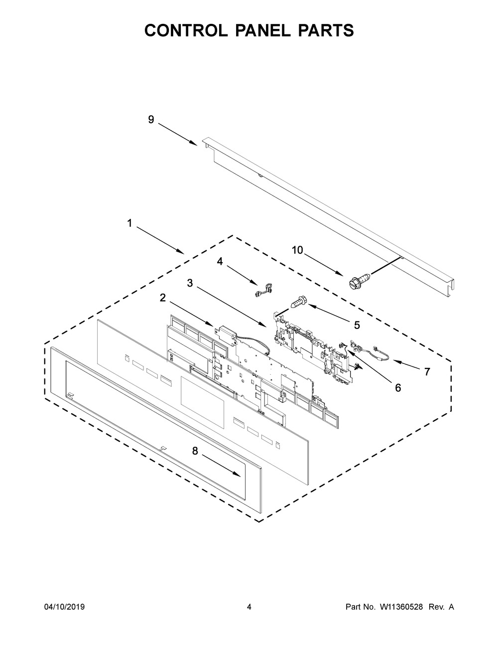 Control Panel Parts Diagram and Parts List for JMC2430IL01  Maytag Microwave