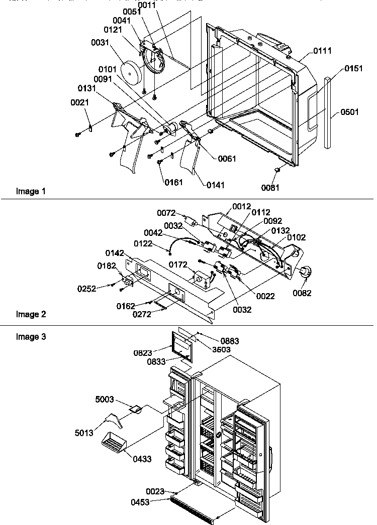 Ice & Water Cavity And  Electronic Bracket Assy Diagram and Parts List for SRD27S2L-P1190329WL  Amana Refrigerator