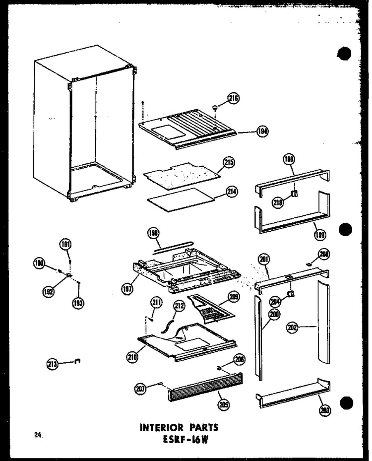 Section 7 Diagram and Parts List for ESRF-16W-AG-P60303-52WG  Amana Refrigerator