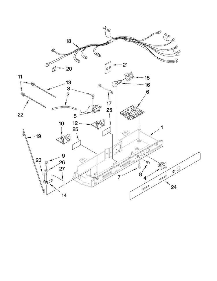 Control Parts Diagram and Parts List for MSD2573VEW02  Maytag Refrigerator