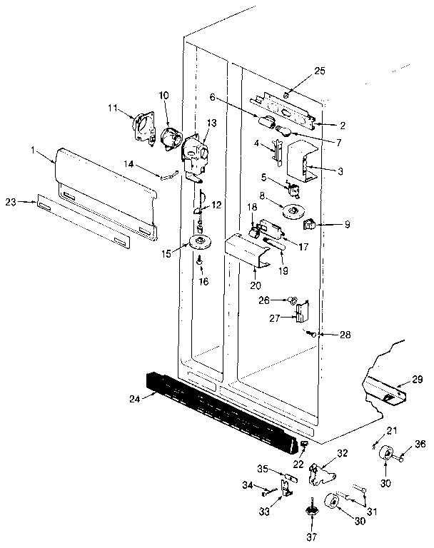 Fresh Food Compartment Diagram and Parts List for JRSD246B MBQ82A Jenn-Air Refrigerator
