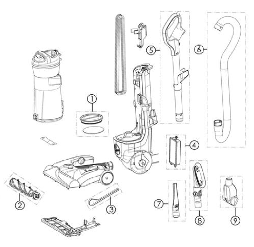 Diagram Diagram and Parts List for UH74100  Hoover Upright Vacuum