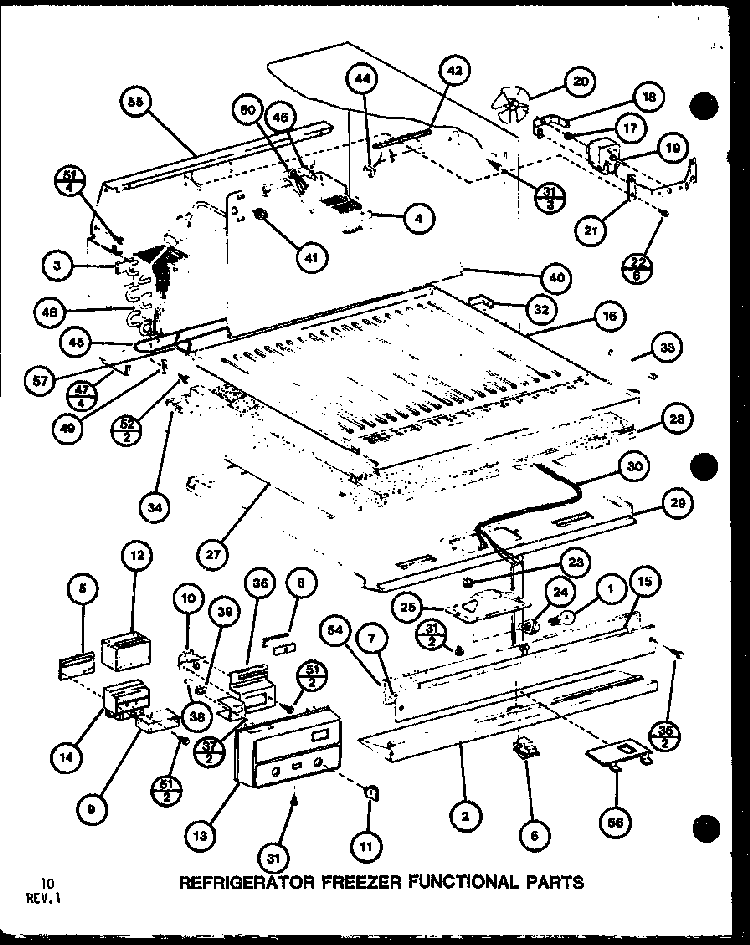 Refrigerator Freezer Functional Parts Diagram and Parts List for TLI20G-P76512-27W  Amana Refrigerator