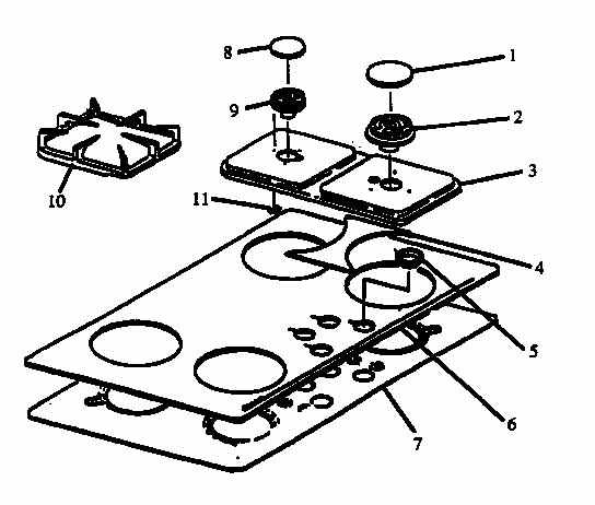 Section 8 Diagram and Parts List for RTG650-P1131491ND  Caloric Cooktop