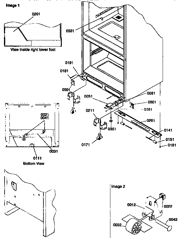 Insulation And Roller Assembly Diagram and Parts List for 67277-P1311001WL  Amana Refrigerator