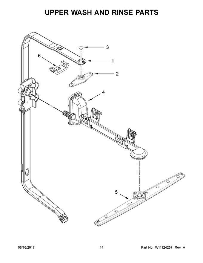 08 - Upper Wash And Rinse Parts Diagram and Parts List for ADB1700ADS4  Amana Dishwasher