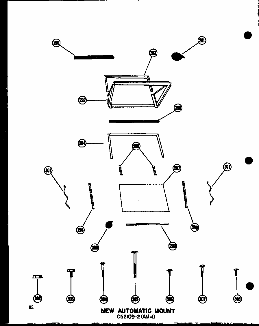 New Automatic Mount C52109-2 (am-1) Diagram and Parts List for 109-5J P54390-95R Amana Air Conditioner