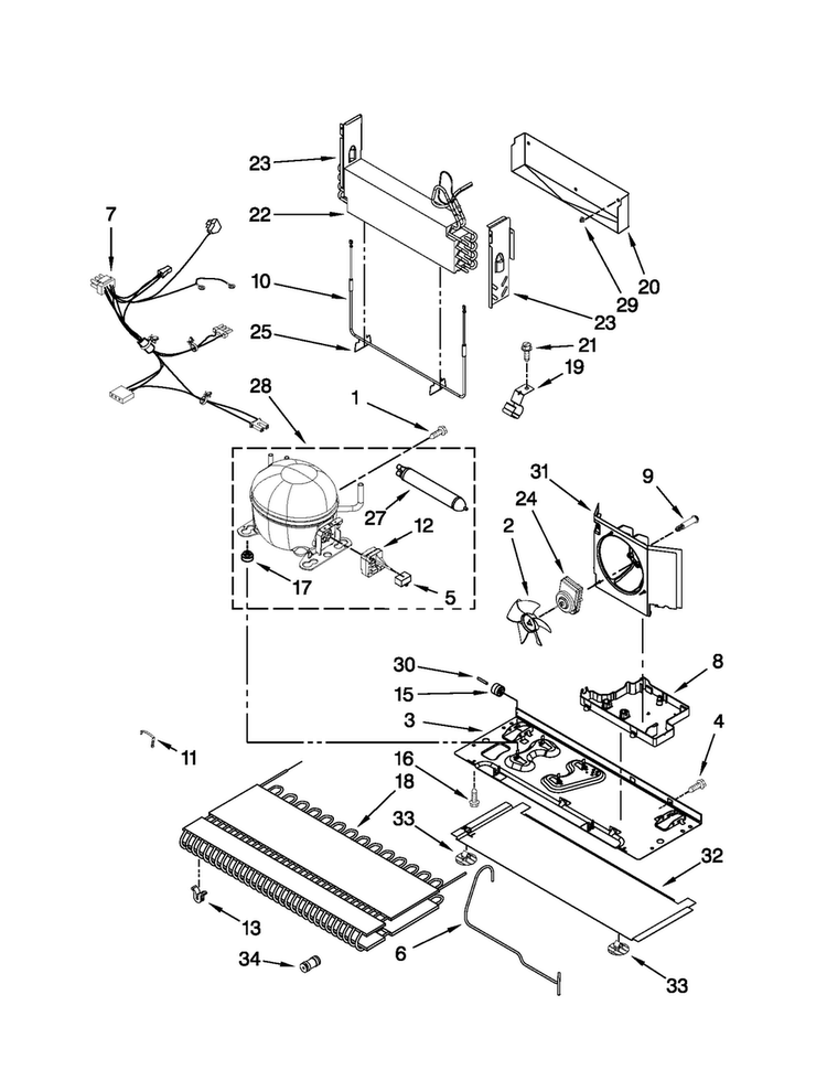 Unit Parts Diagram and Parts List for MFI2665XEM6  Maytag Refrigerator