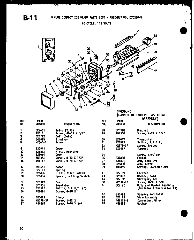 Section 5 Diagram and Parts List for ESBFC16B-P60235-16W  Amana Refrigerator