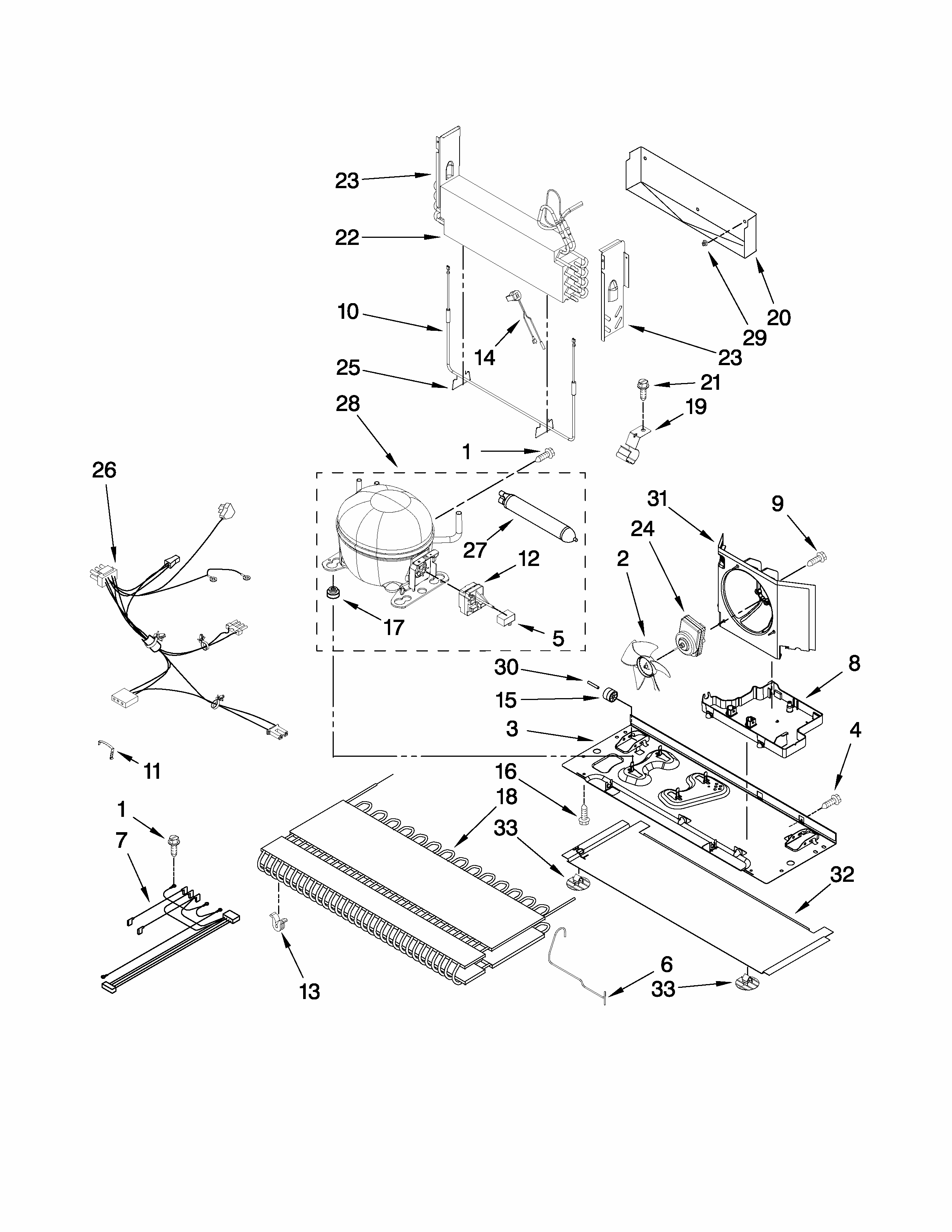 Unit Parts Diagram and Parts List for G37026FEAW2  Maytag Refrigerator