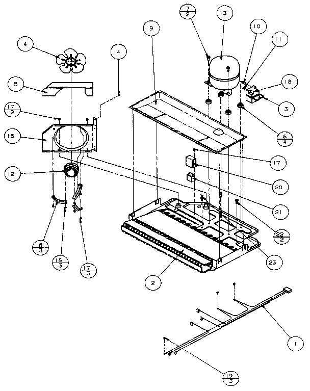 Panasonic Compressor Diagram and Parts List for TXI22R-P1168004W  Amana Refrigerator