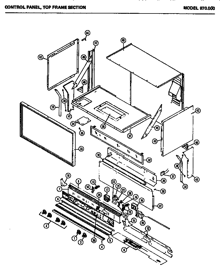 01 - CONTROL PANEL Diagram and Parts List for 970000  Maytag Range