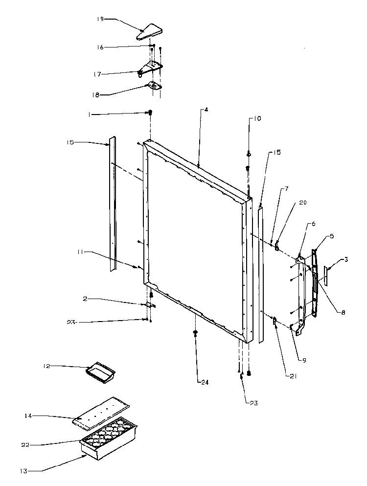 Refrigerator Outer Door Diagram and Parts List for BQ20RBW-P1161502WW  Amana Refrigerator