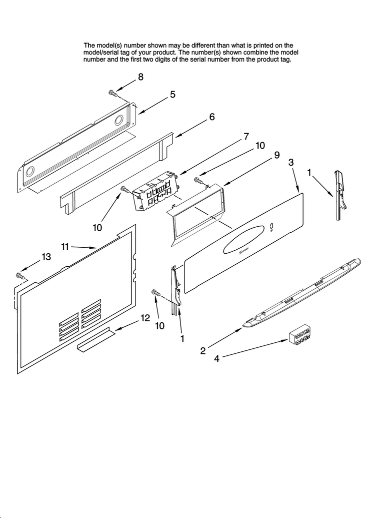 Control Panel Parts Diagram and Parts List for MGRH865QDS1  Maytag Range