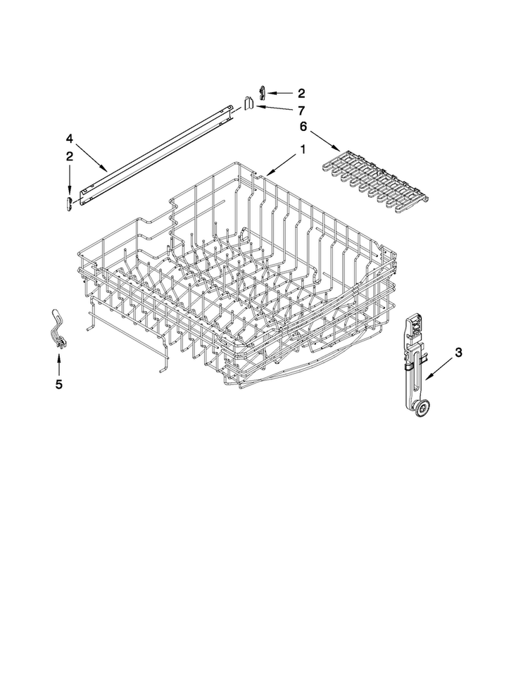 Upper Rack And Track Parts Diagram and Parts List for MDBH969AWB0  Maytag Dishwasher