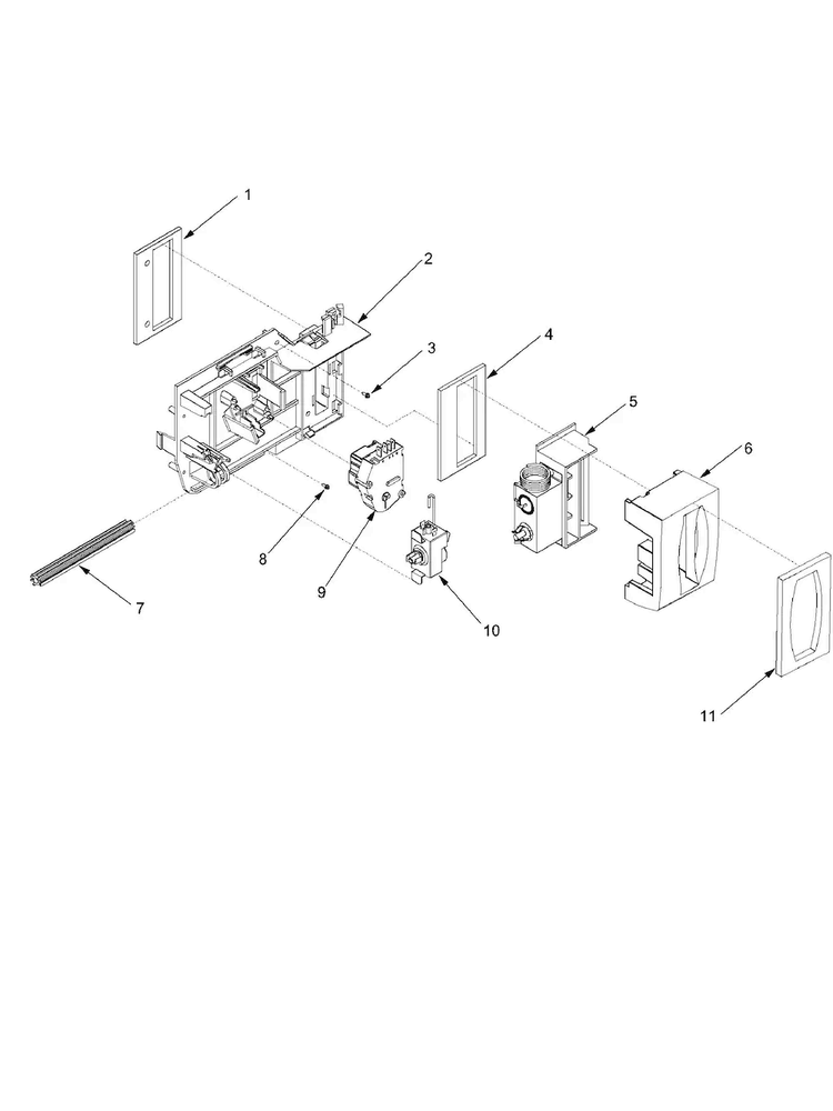 Controls Diagram and Parts List for ARS2661BC-PARS2661BB0  Amana Refrigerator