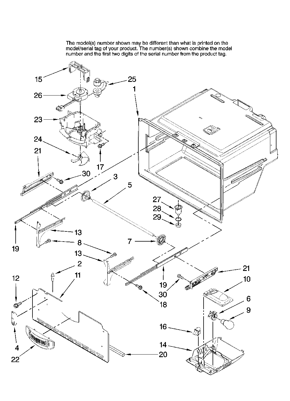 Freezer liner parts Diagram and Parts List for MFI2569VEM0  Maytag Refrigerator