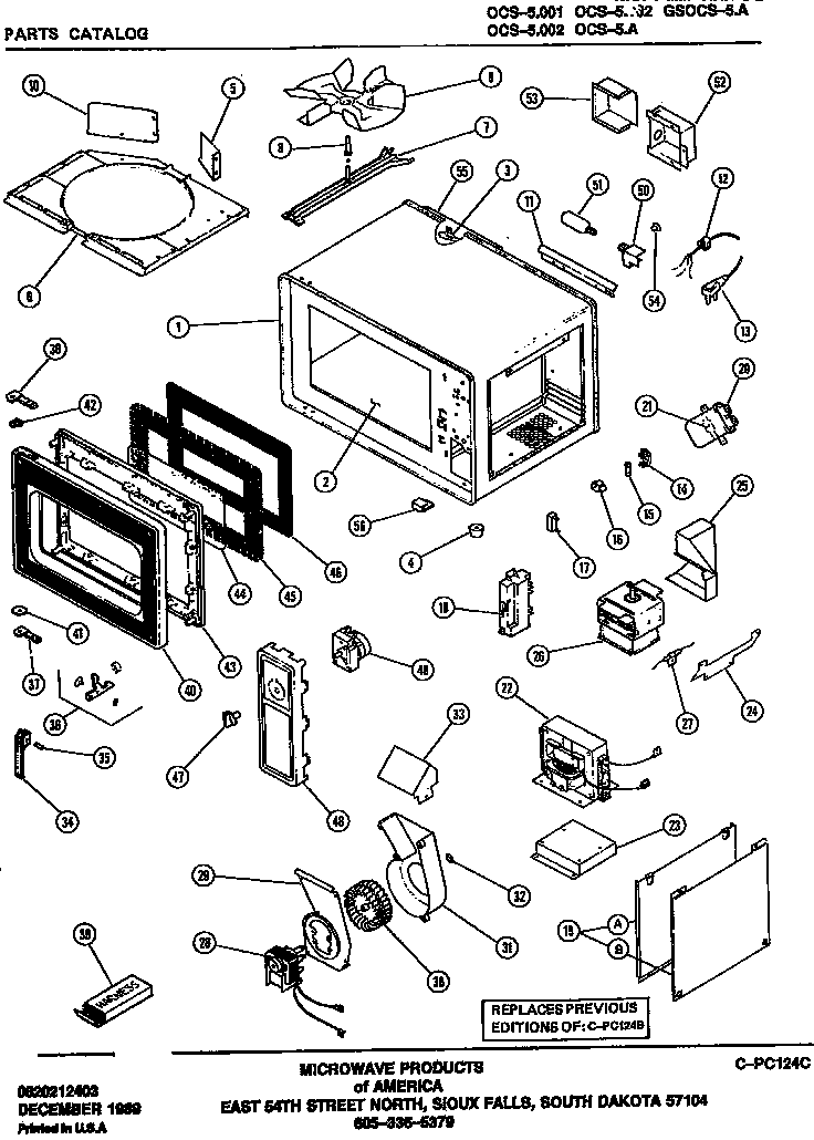 Section 8 Diagram and Parts List for 80 52005 Amana Microwave
