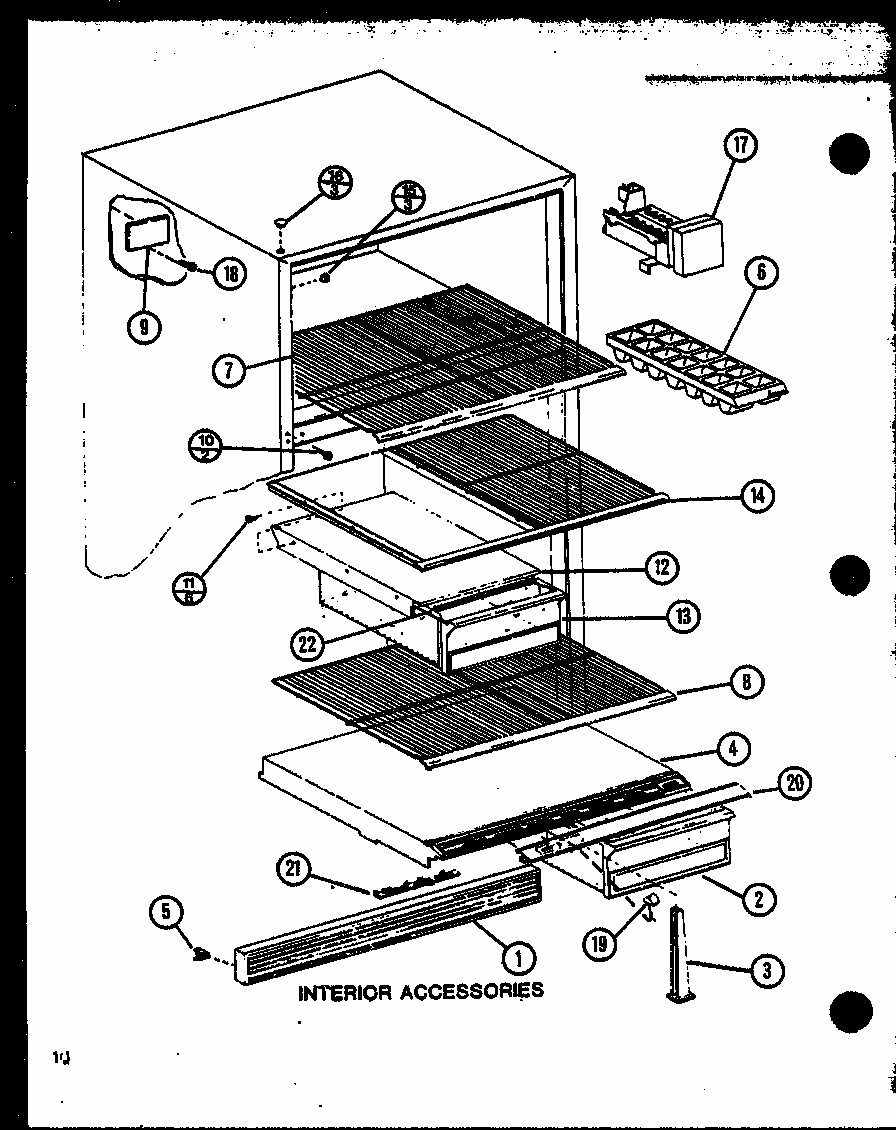 Interior Accessories (tm16n/p1102101w) (tm16n/p1102102w) (tm16n1/p1102116w) (tm16n1/p1102117w) Diagram and Parts List for TM18N-P1102104W  Amana Refrigerator