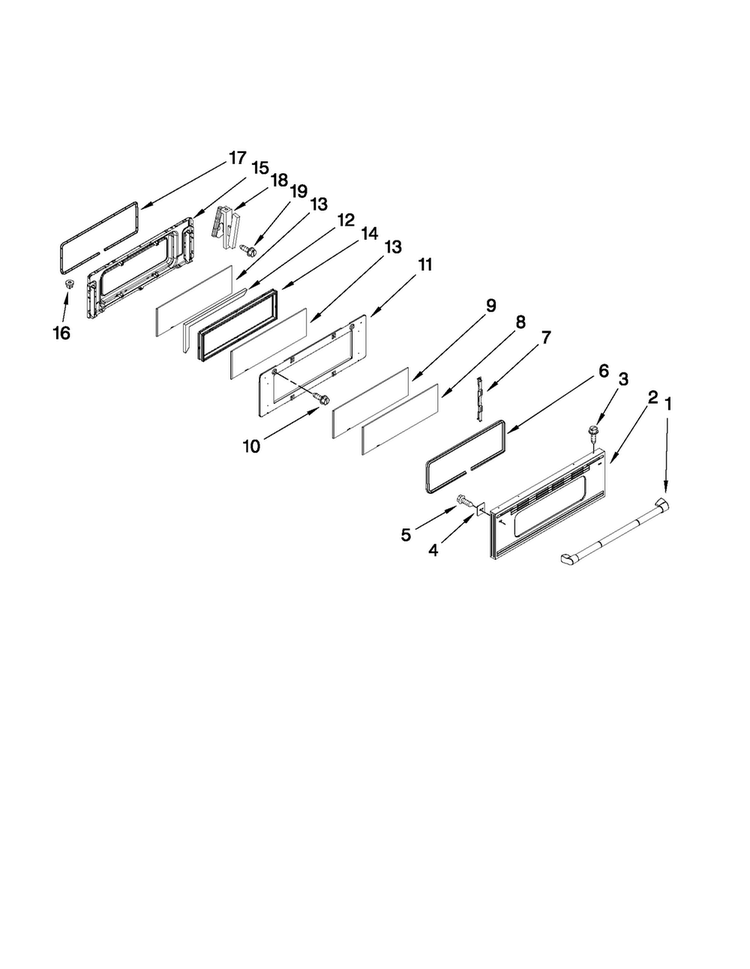 Upper Door Parts Diagram and Parts List for JGR8895BDS12  Jenn-Air Range