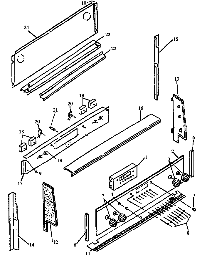 Backguard Diagram and Parts List for ARR633WW-P1130992NE  Amana Range