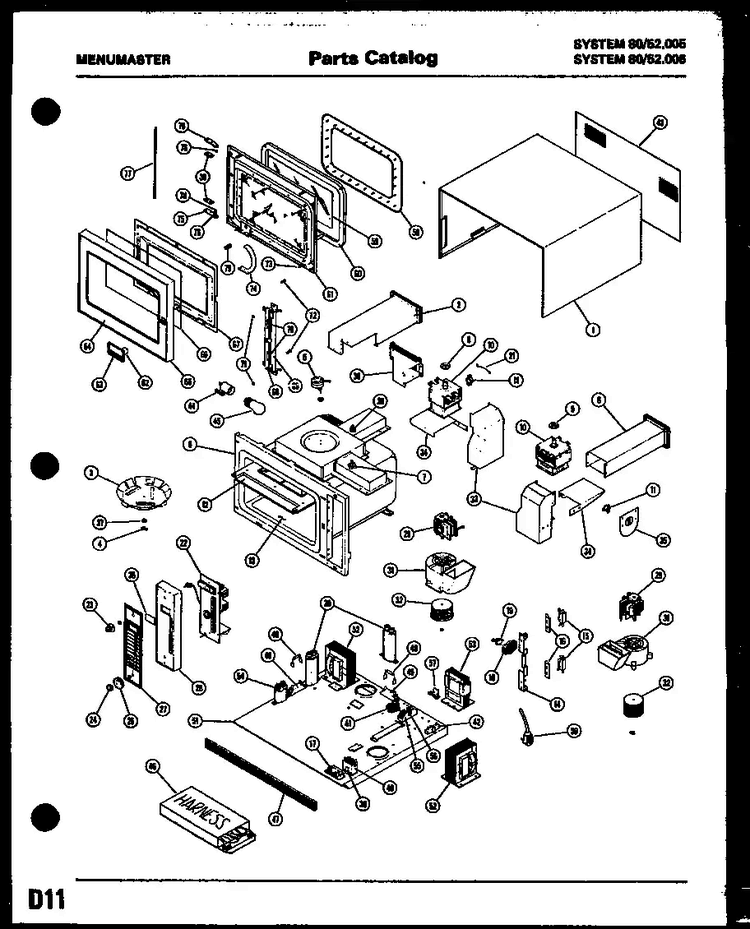 Section 3 Diagram and Parts List for 80 52005 Amana Microwave