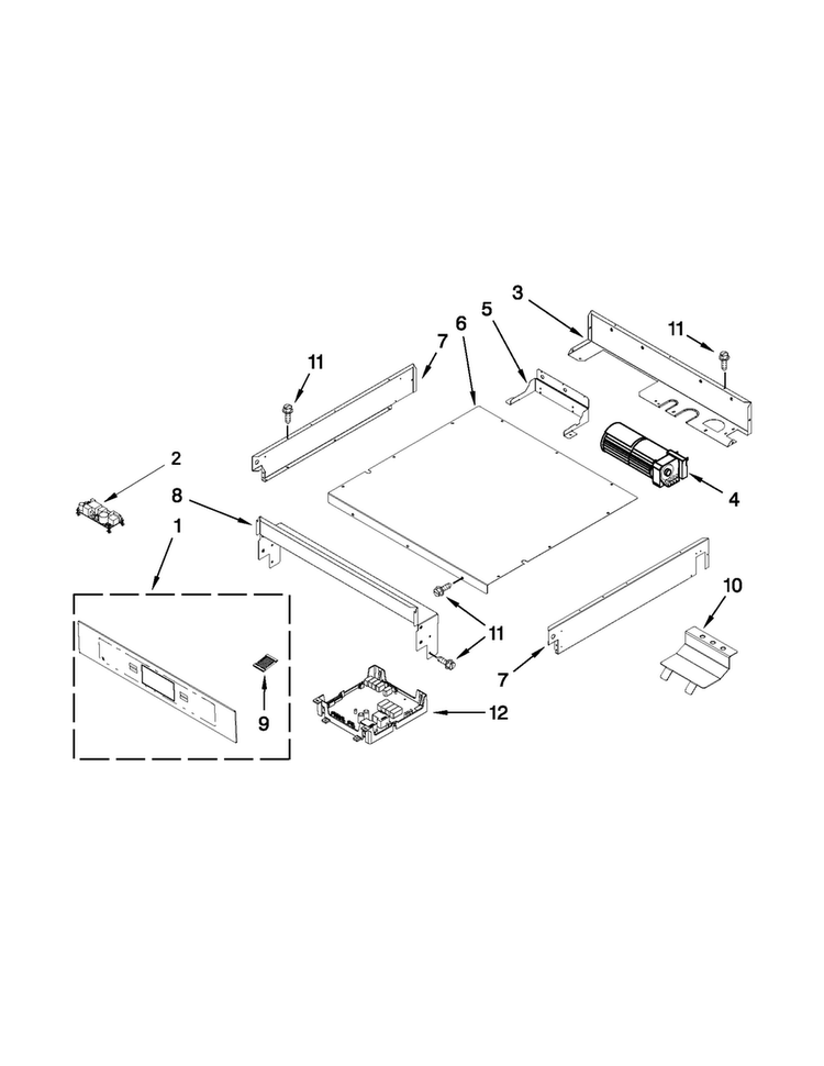 Control Panel Parts Diagram and Parts List for JJW3830WB02  Jenn-Air Wall Oven