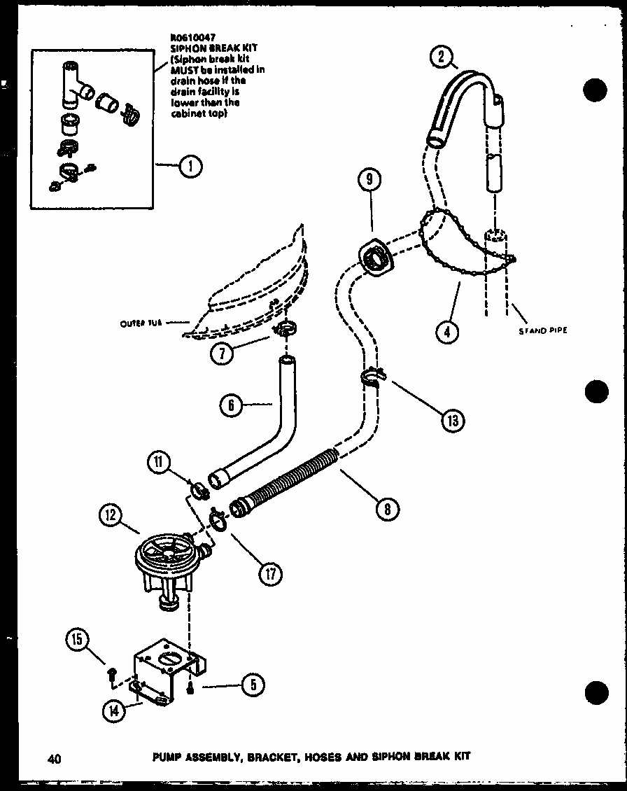 Section 13 Diagram and Parts List for LW2503W P1118410WW Amana Washer